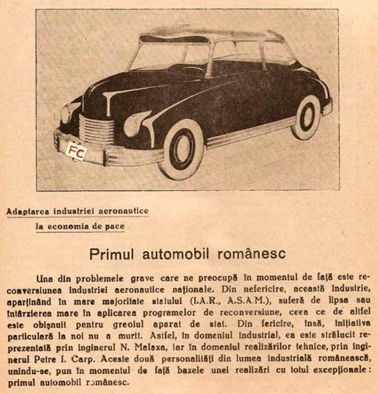 prima maşină românească